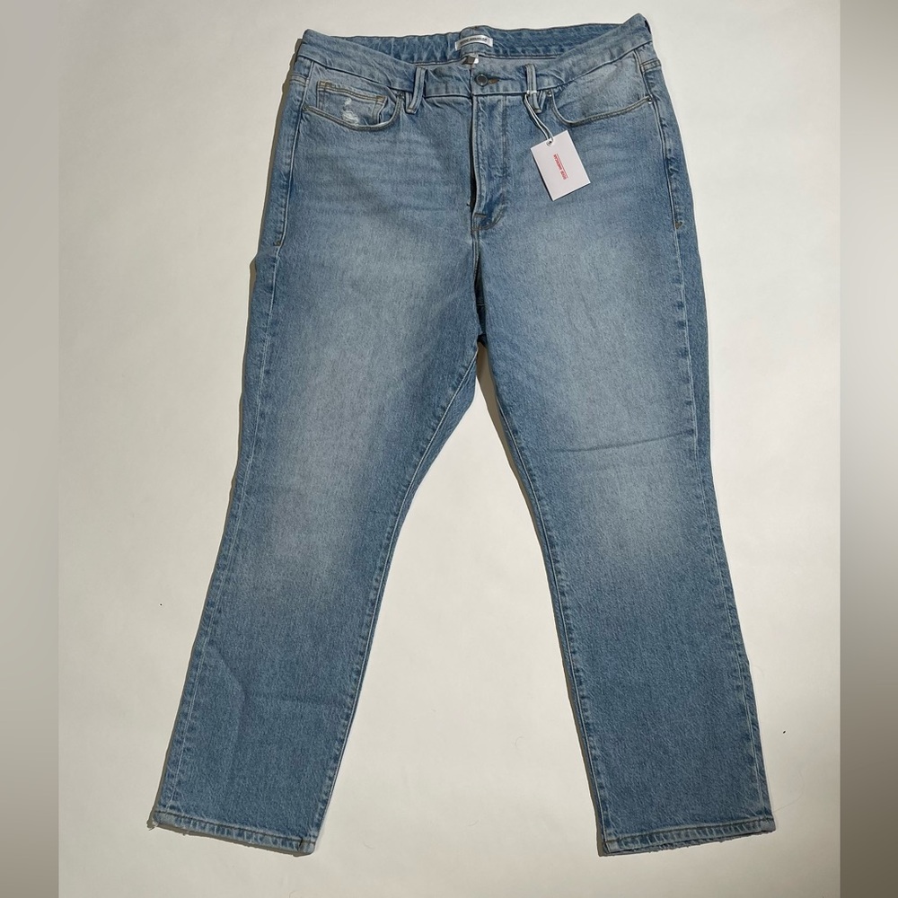 Good American Light Blue Straight-Leg Jeans